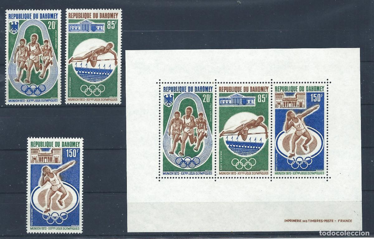 Sellos: Dahomey PA N&deg;166/68 + Bloc 19** (MNH) 1972 - J.O de Munich
