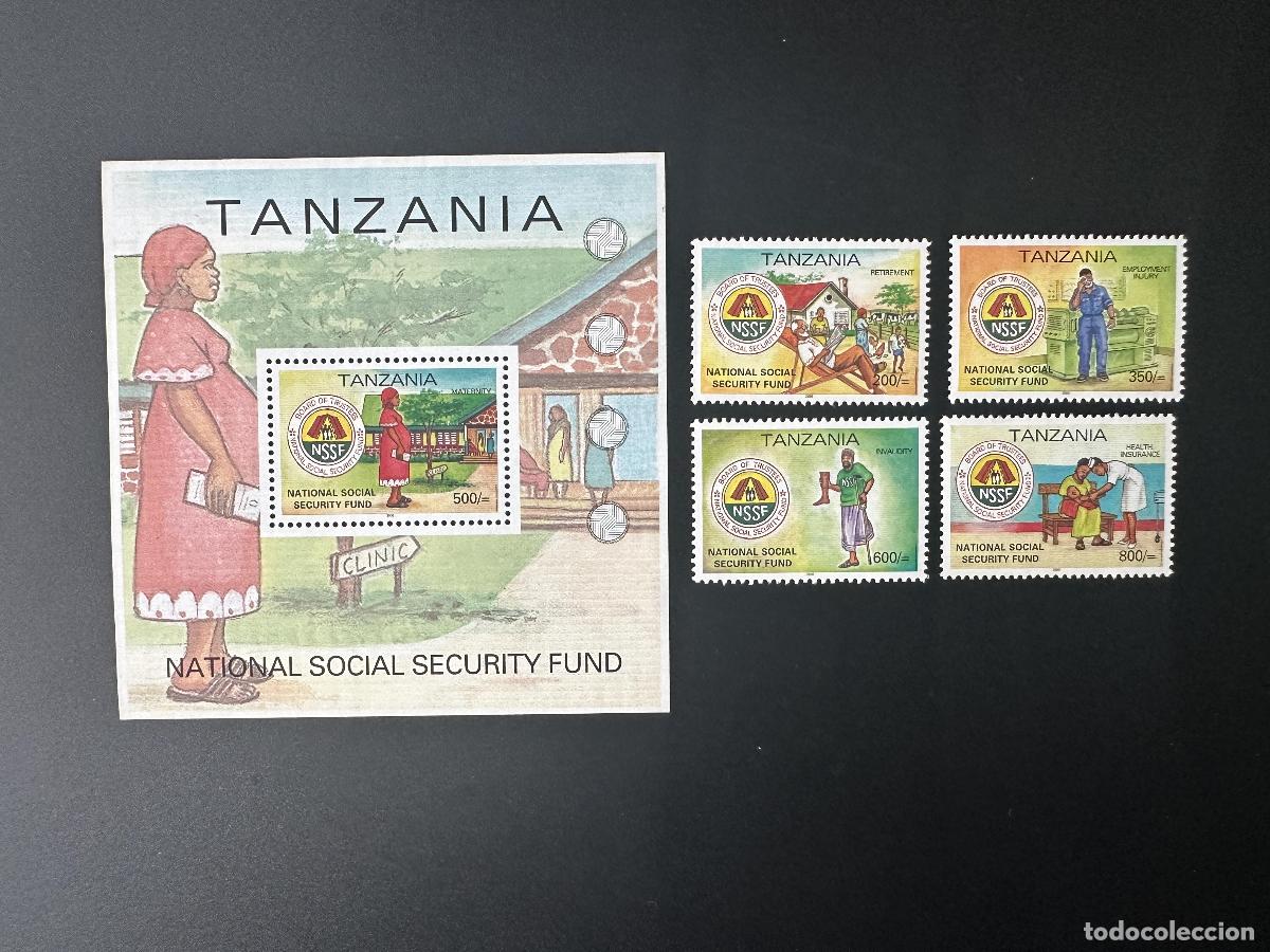 Timbres: Tanzania 2000 Mi. 3994-3997 Bl. 527 Seguro de pensi&oacute;n sanitaria la Seguridad Social