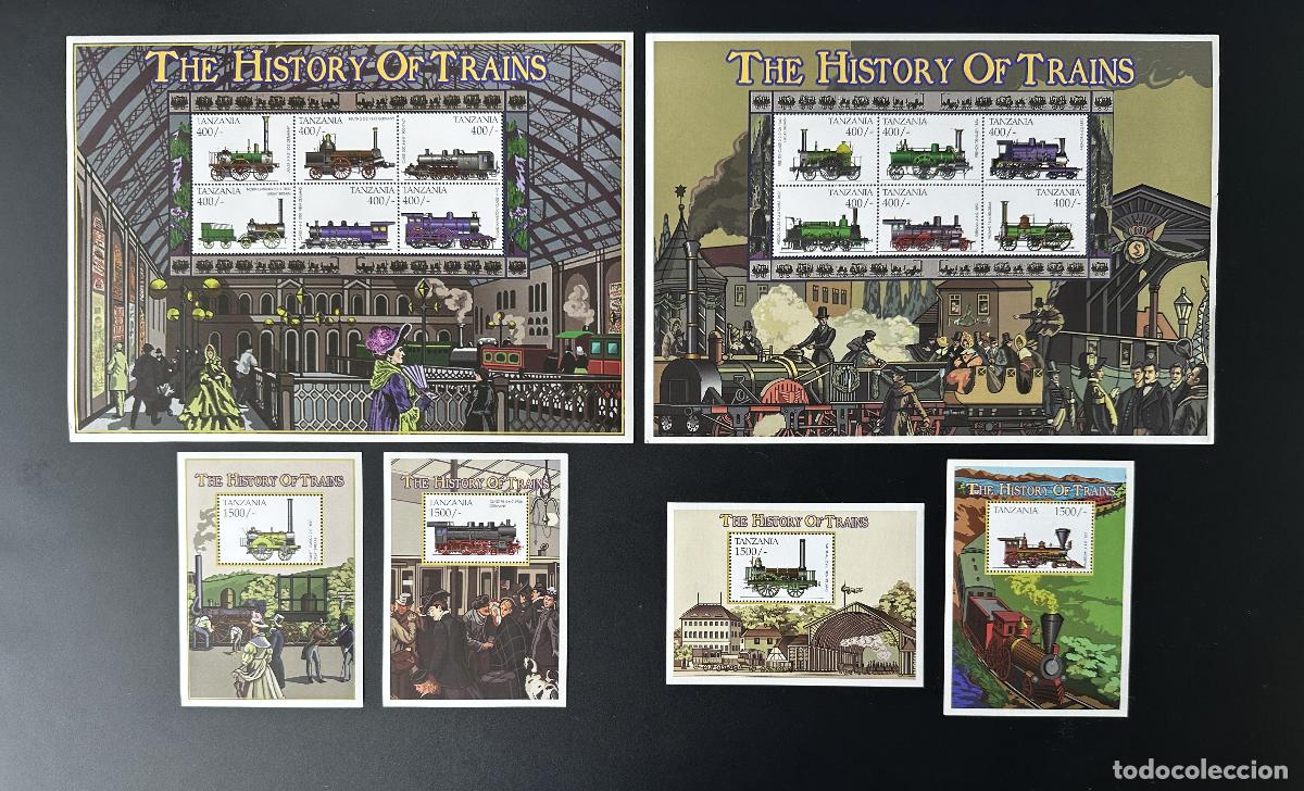 Sellos: Tanzania 1999 Mi. 3578-3589 Bl. 479-482 Historia de los trenes y locomotoras