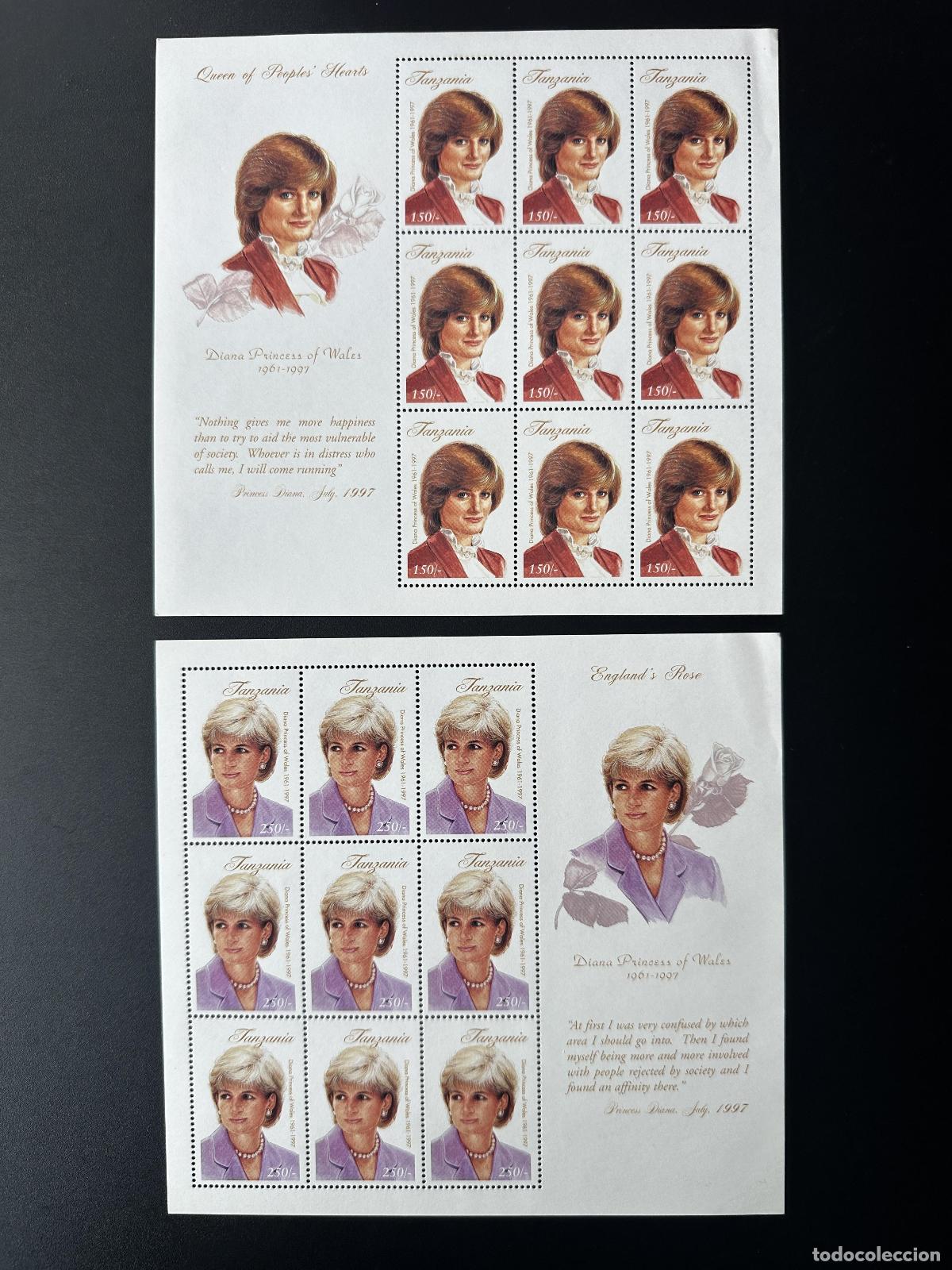 Sellos: Tanzania 1998 Mi. Bl.2482-2843 Lady Diana Di Spencer de la Familia Real