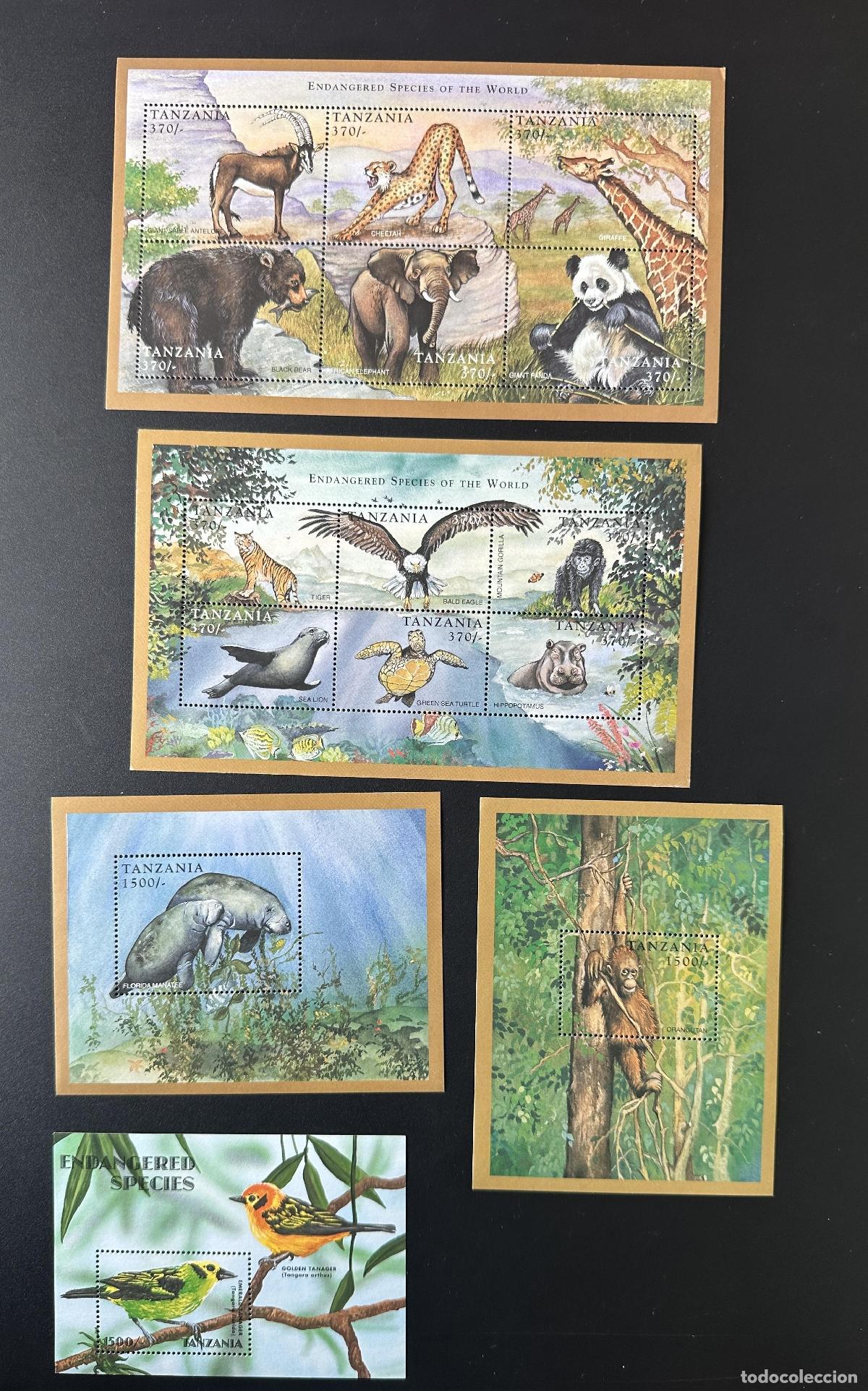 Sellos: Tanzania 1998 Mi. 2964-2669 Bl. 399-401 Especies en peligro Animales