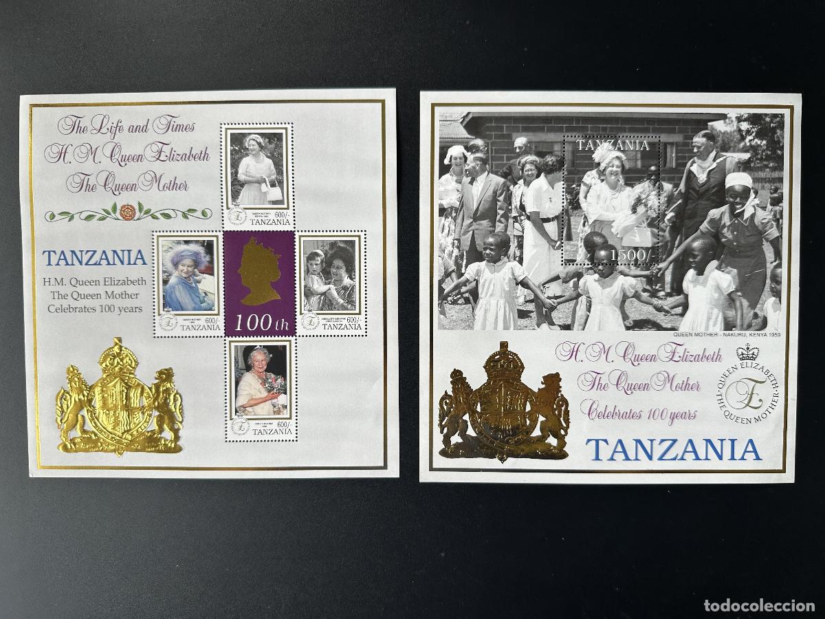 Sellos: Tanzania 1999 Mi. Bl. 459 Centenario de la Reina Madre Isabel Familia Real