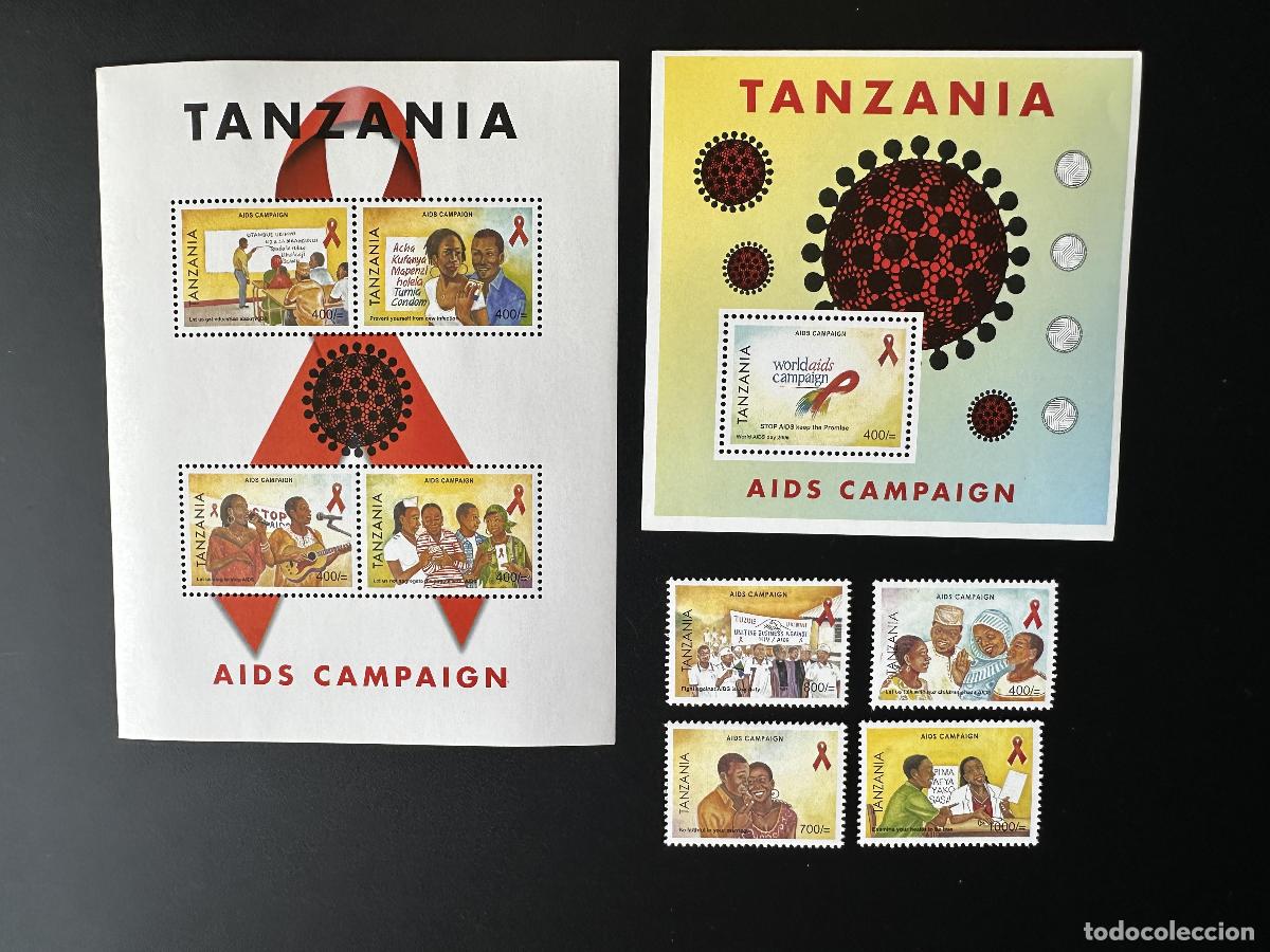 Sellos: Tanzania 2007 Mi. 4488-4491 Bl. 607-608 SIDA Cinta roja Salud m&eacute;dica