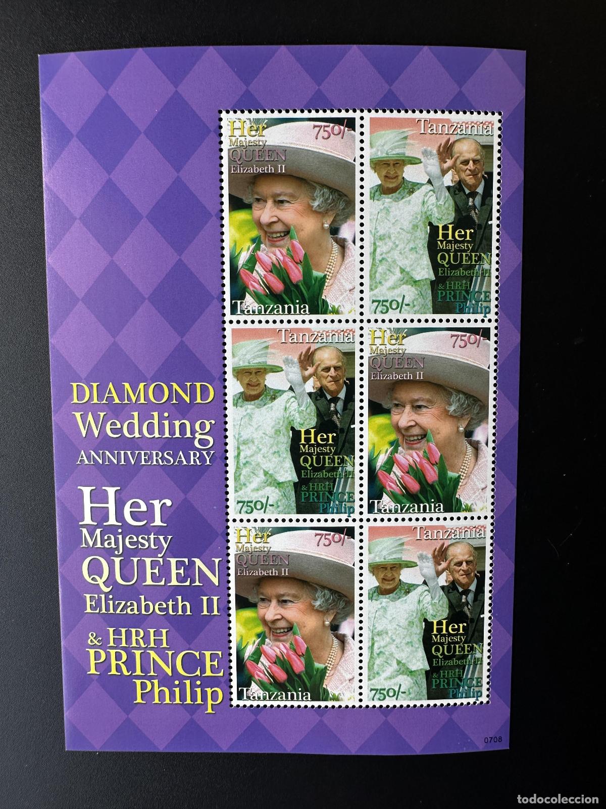 Sellos: Tanzania 2007 Mi. Bl. 4525 - 4526 Boda de la realeza con reina real Isabel II