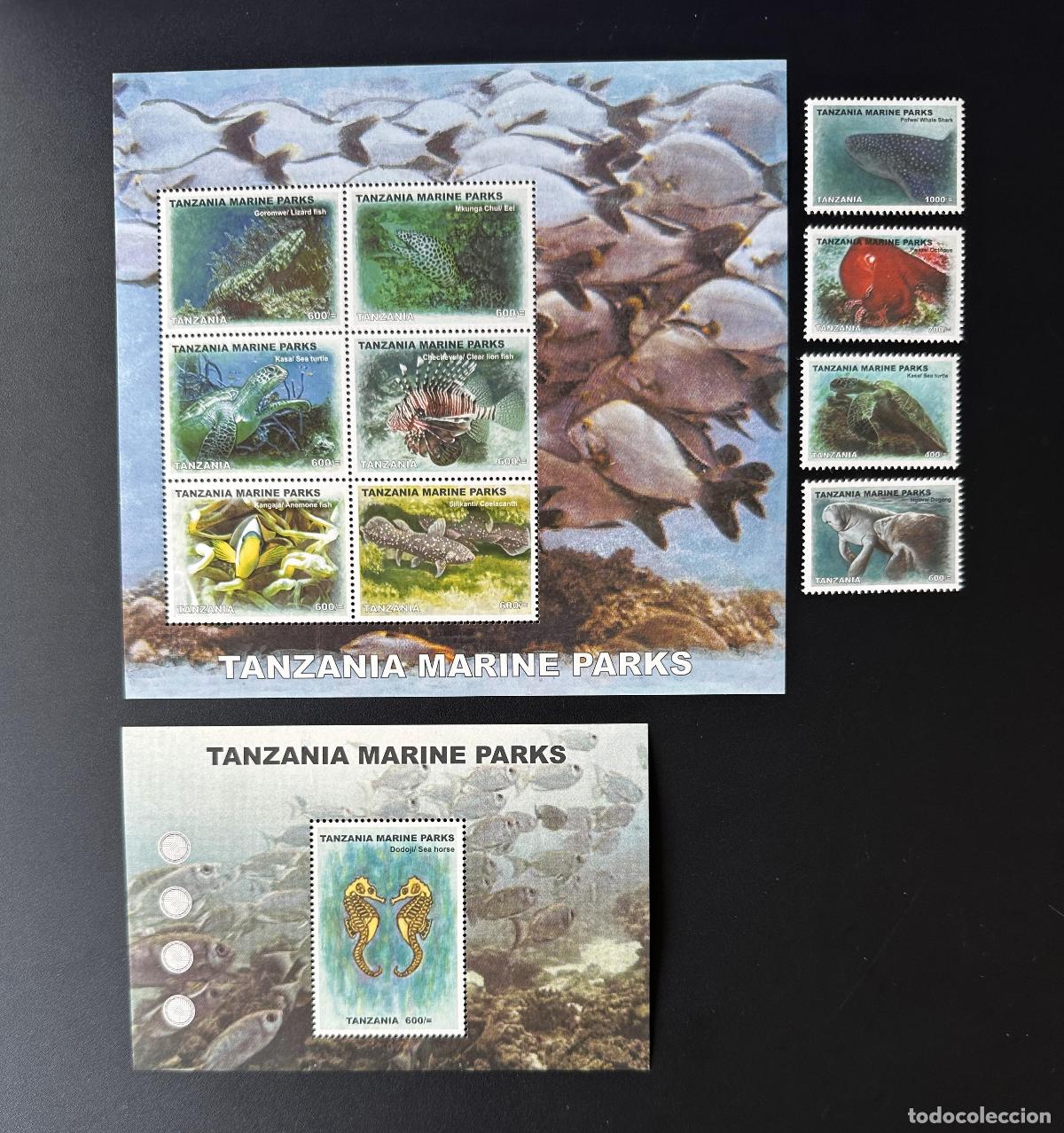 Sellos: Tanzania 2008 Mi. 4571 - 4580 Bl. 619 Parques marinos Vida silvestre Peces caballitos de mar