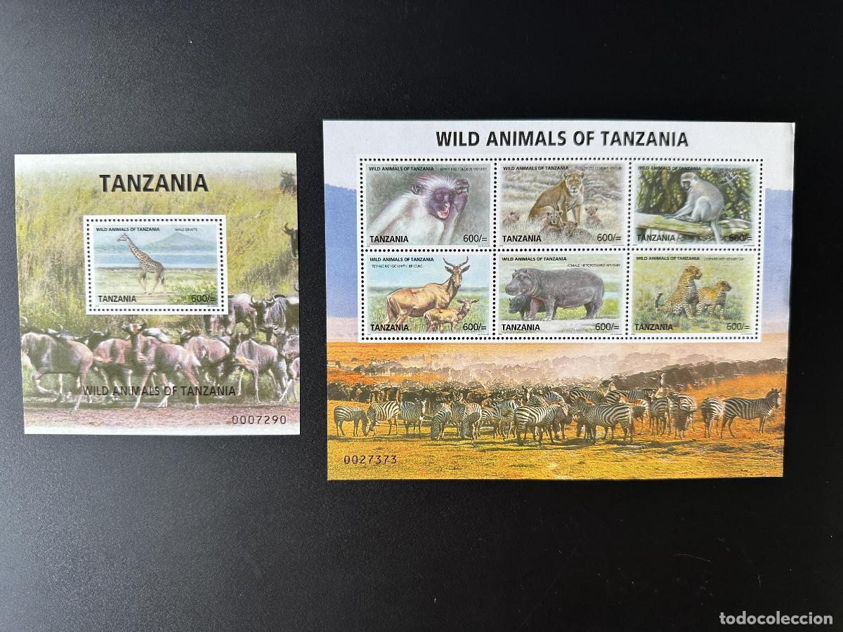 Sellos: Tanzania 2009 Mi. 4667 - 4672 Bl. 627 Animales salvajes jirafa le&oacute;n leopardo hipop&oacute;tamo