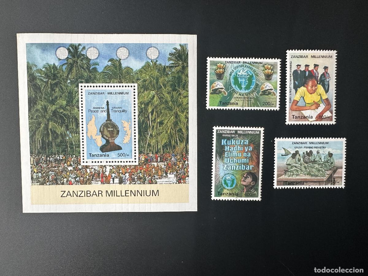 Sellos: Tanzania 2000 Mi. 3983 - 3986 Bl. 524 Zanz&iacute;bar Millennium Tortugas Pesca