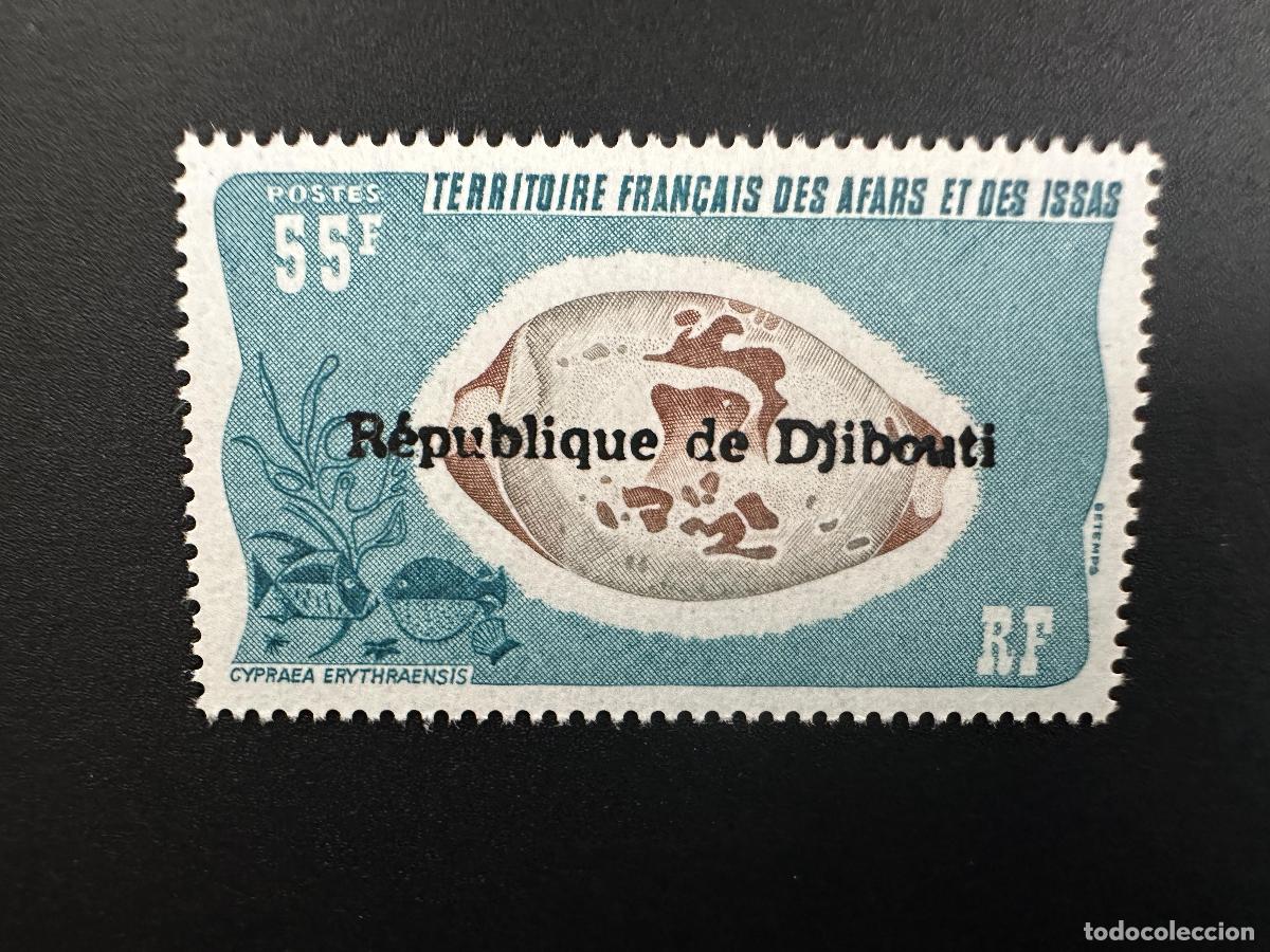 Sellos: Yibuti 1977 Mi. L 195 Marisco de sobrecarga local pez coralino Cypraea