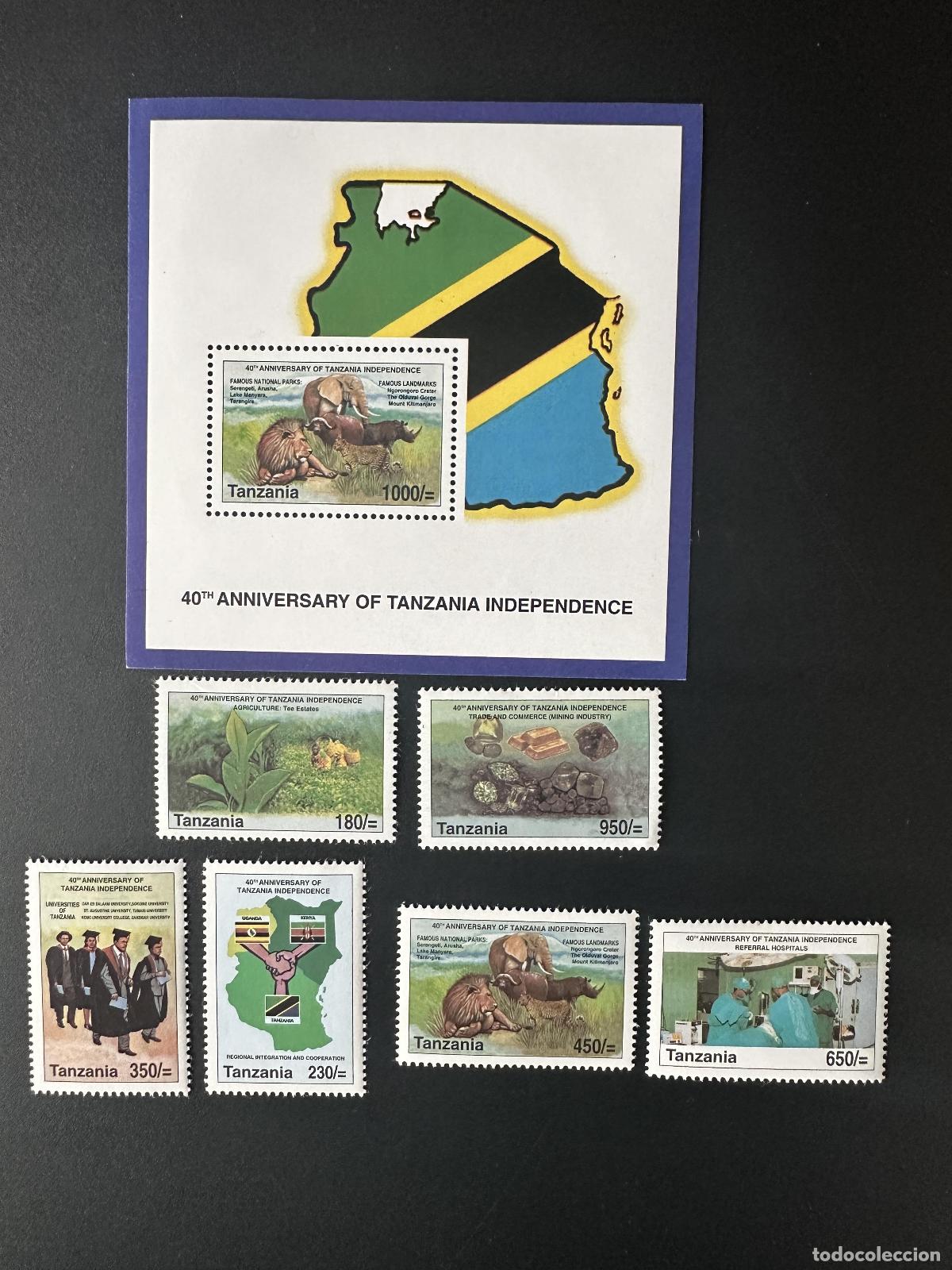 Sellos: Tanzania 2001 Mi. 4051 - 4056 Bl. 536 Aniversario de la Independencia Wildlife Lion