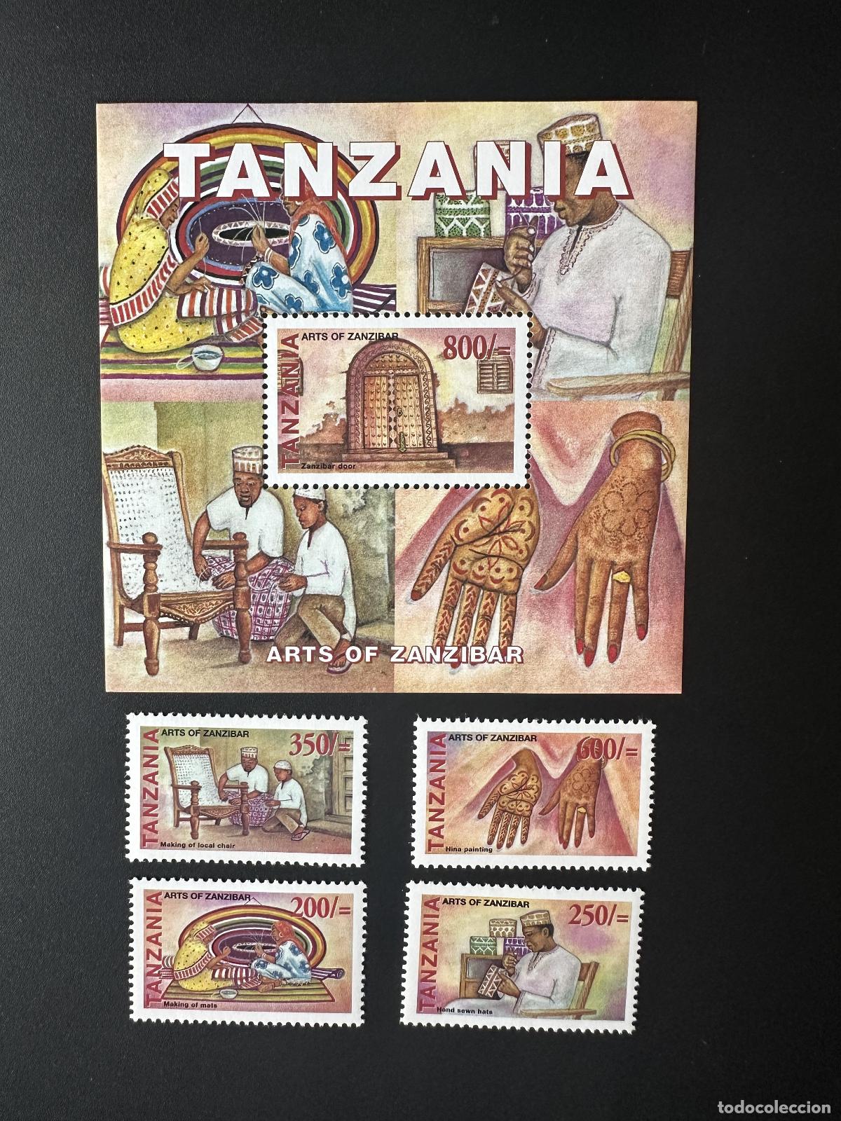 Sellos: Soporte para pintura Tanzania 2002 Mi. 4078 - 4081 Bl. 541 Art & Crafts Zanzibar