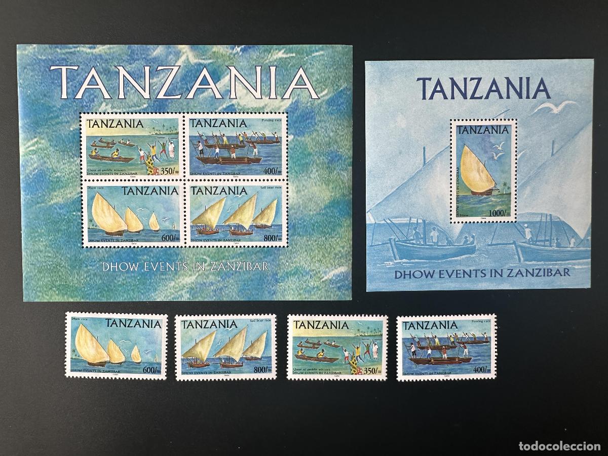 Sellos: Tanzania 2004 Mi. 4154-4157 Bl. 557-558 Dhow Boats Zanzibar Marine Nautical