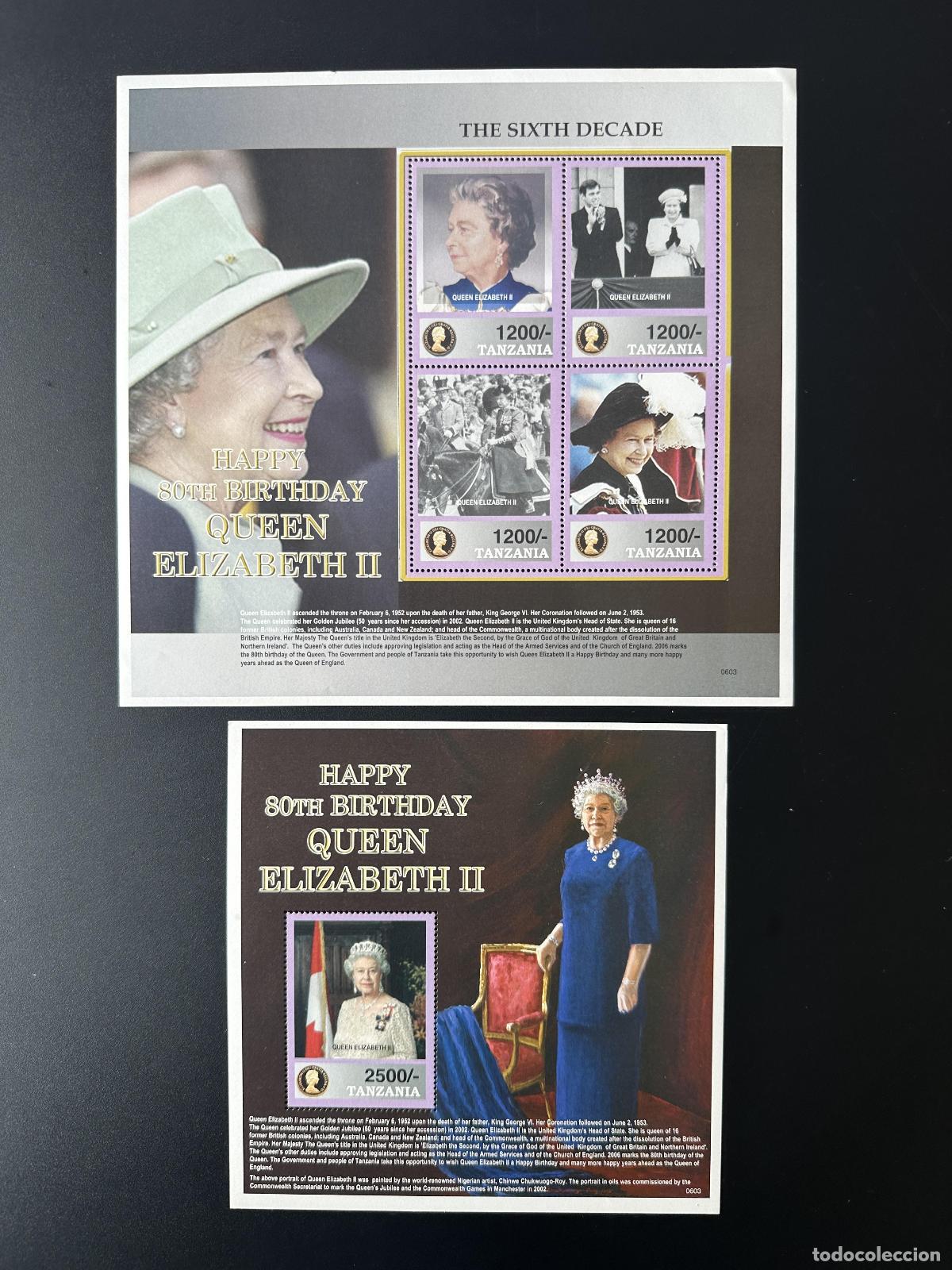 Sellos: Tanzania 2006 Mi. 4374-4377 Bl. 591 Aniversario de la Reina Isabel II Realeza