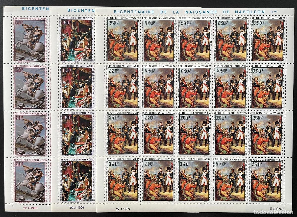 Sellos: Haute-Volta 1969 Mi. 269 - 271 plato bicentenario nacimiento de Napole&oacute;n Bonaparte
