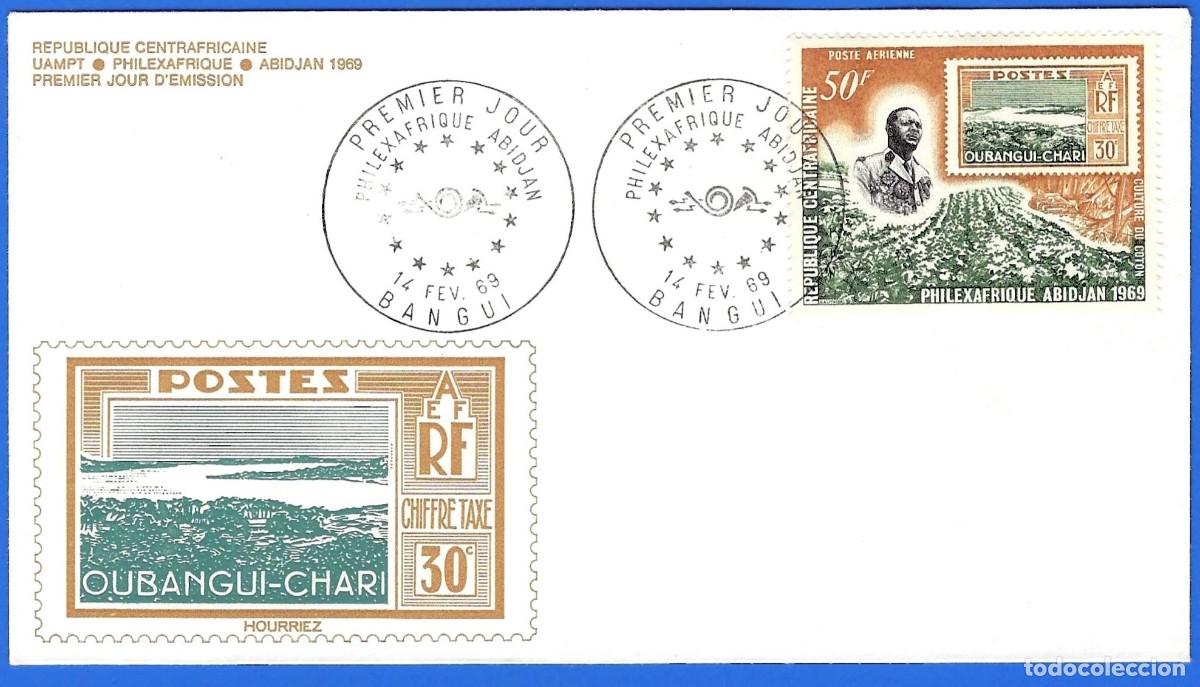 Sellos: Rep. Centroafricana 1969 - FDC : Mi182 - YT A 68 - Exposici&oacute;n filat&eacute;lica &rdquo; Philexafrique &rdquo; ( A&eacute;reo )