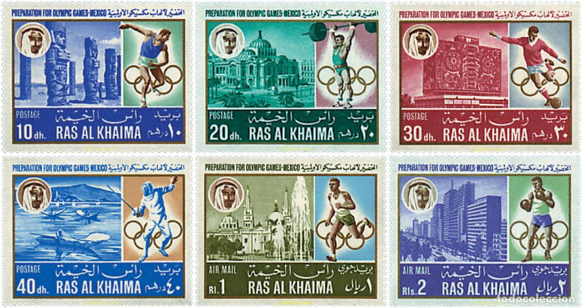 Sellos: 68181 MNH RAS AL KHAIMA 1967 19 JUEGOS OLIMPICOS VERANO MEXICO 1968