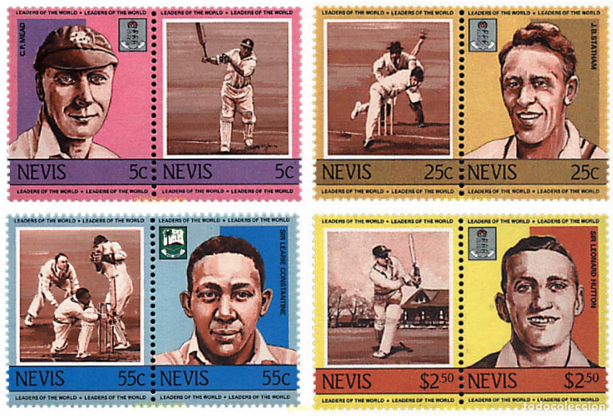 Sellos: 153808 MNH NEVIS 1984 JUGADORES DE CRICKET
