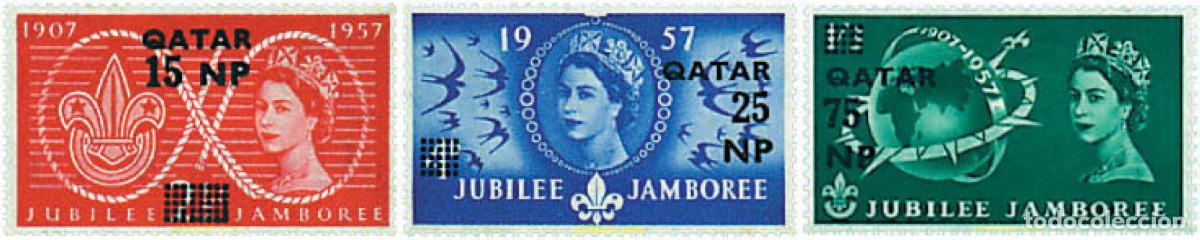 Sellos: 41989 MNH QATAR 1957 CENTENARIO DE LORD BADEN-POWELL Y 50 ANIVERSARIO DEL ESCULTISMO