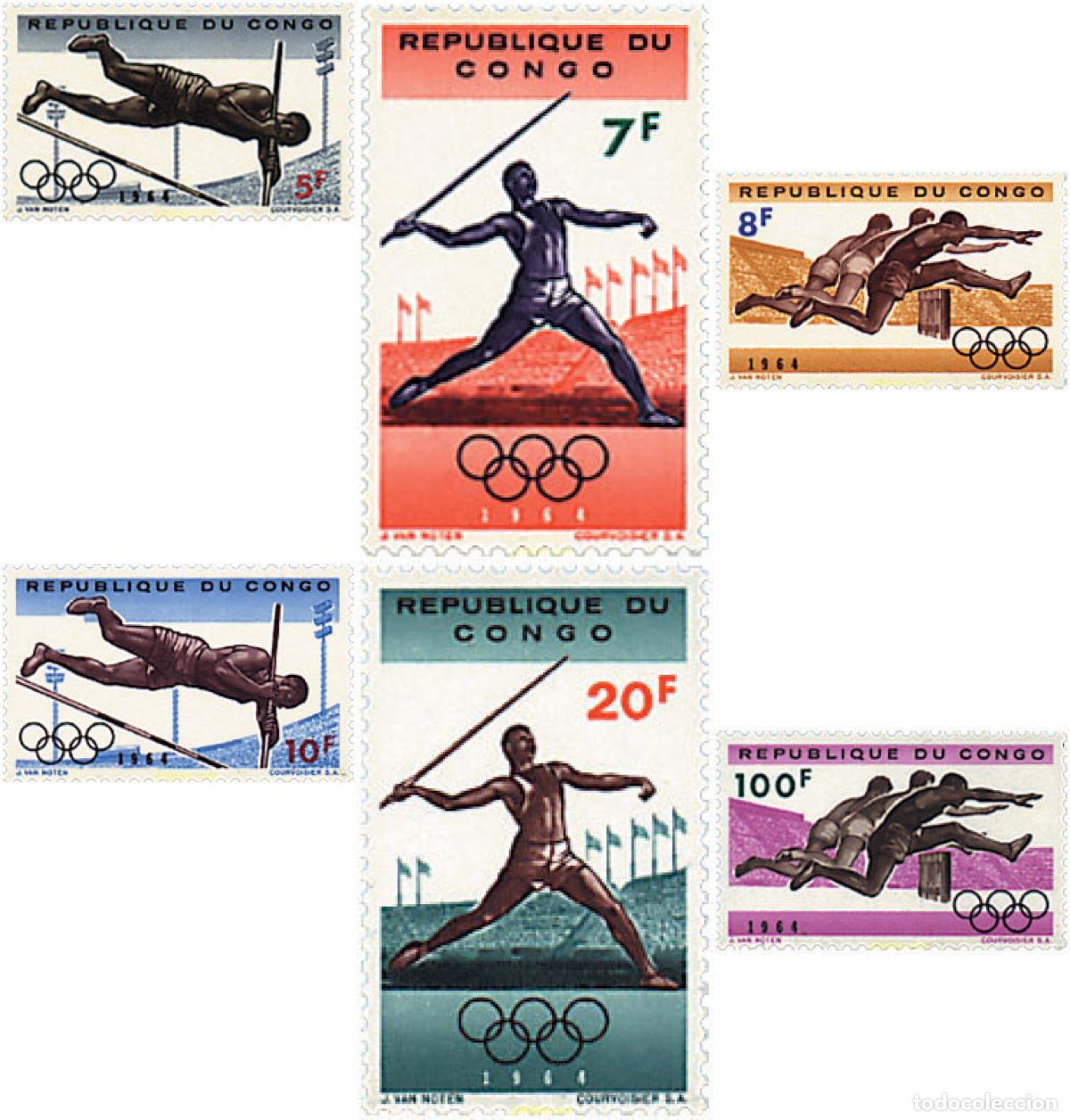 Selos: 70459 MNH CONGO EX-BELGA 1964 18 JUEGOS OLIMPICOS VERANO TOKIO 1964