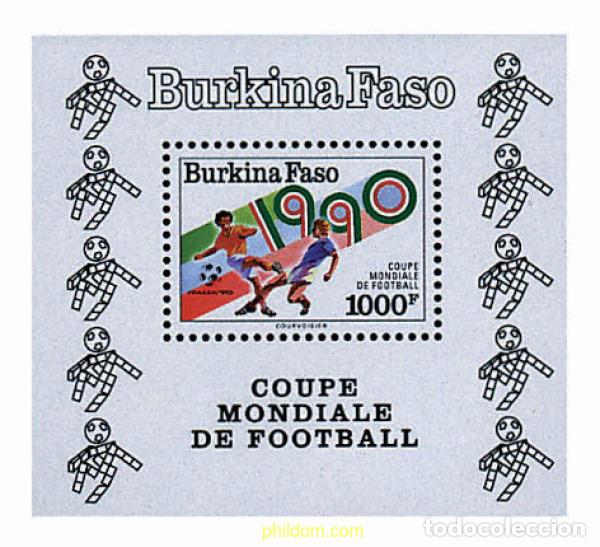 Sellos: 70258 MNH BURKINA FASO 1990 COPA DEL MUNDO DE FUTBOL. ITALIA-90