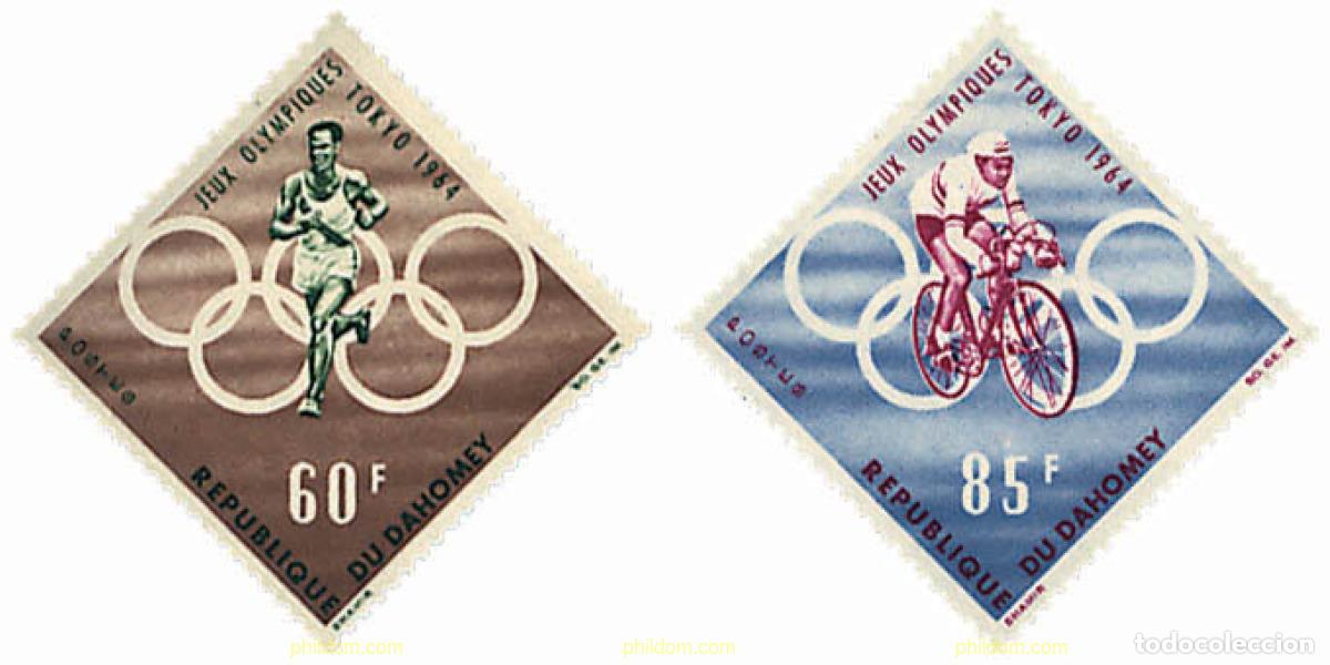 Sellos: 259640 HINGED DAHOMEY 1964 18 JUEGOS OLIMPICOS VERANO TOKIO 1964