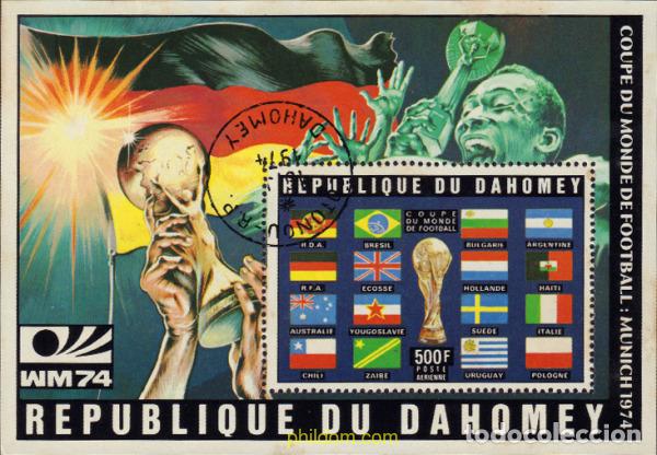 Sellos: 566840 USED DAHOMEY 1974 COPA DEL MUNDO DE FUTBOL. ALEMANIA-74