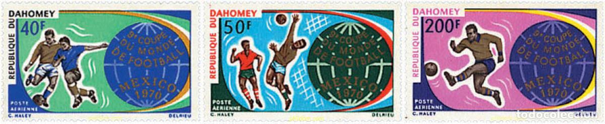 Sellos: 281328 HINGED DAHOMEY 1970 COPA DEL MUNDO DE FUTBOL. MEXICO-70