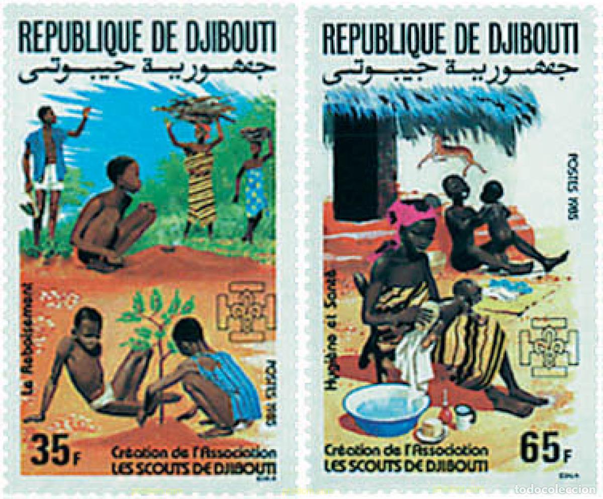 Sellos: 42630 MNH DJIBOUTI 1985 FUNDACION DEL ESCULTISMO EN DJIBOUTI