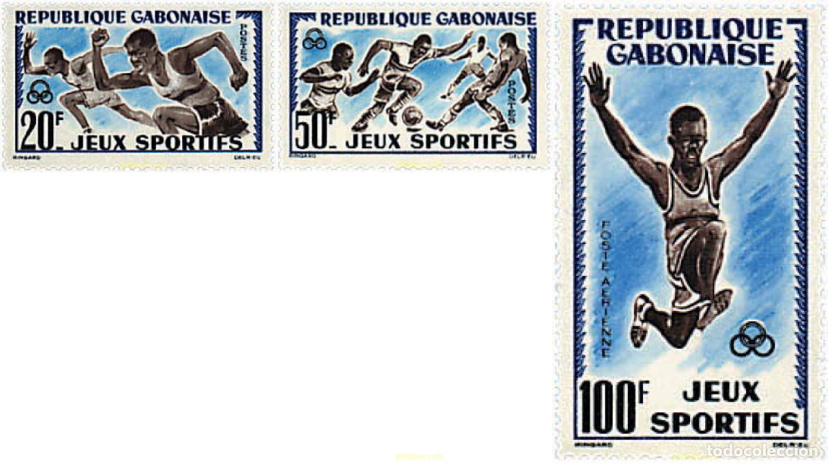 Sellos: 229594 HINGED GABON 1962 JUEGOS DEPORTIVOS AFRICANOS EN ABIDJAN