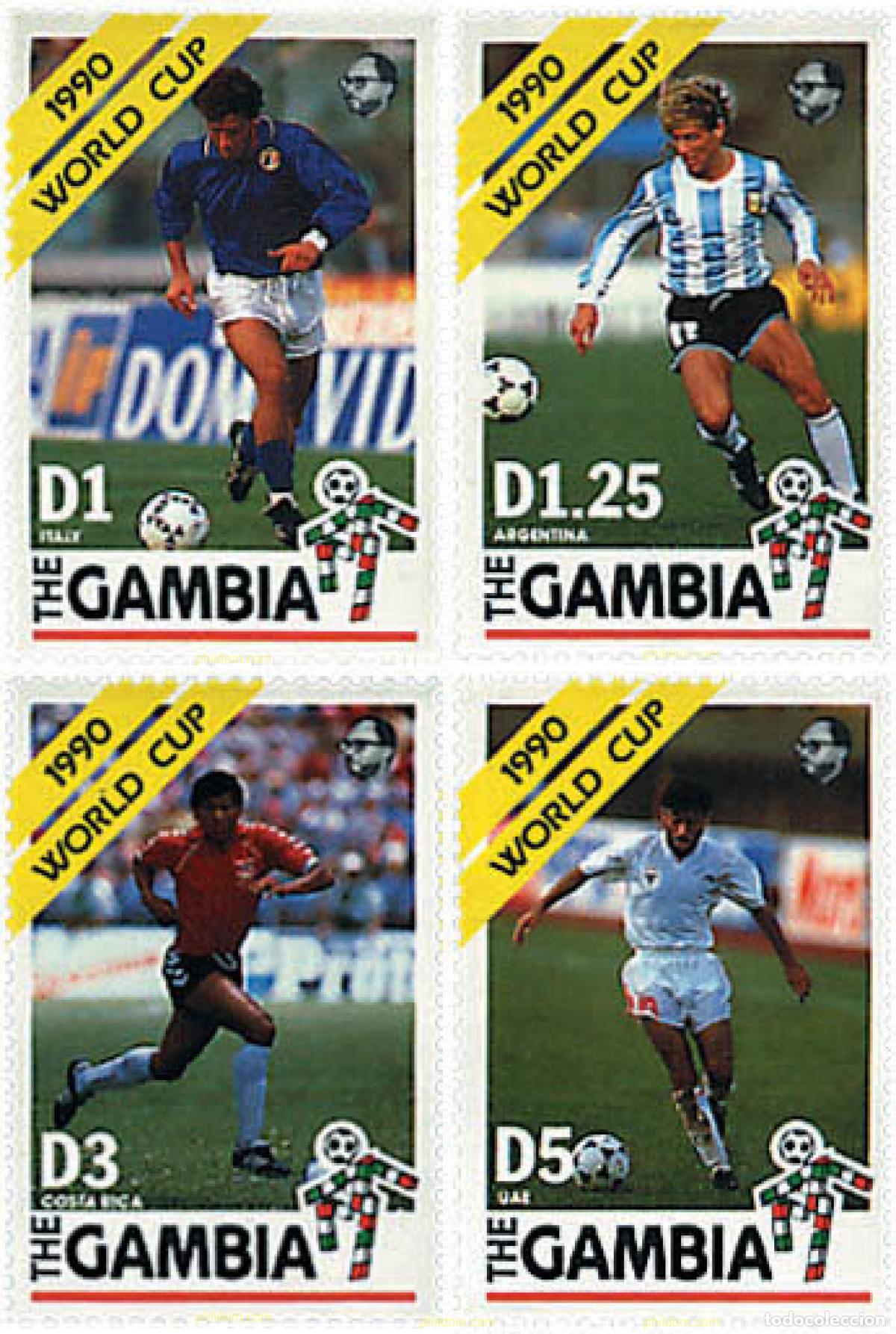 Timbres: 89006 MNH GAMBIA 1990 COPA DEL MUNDO DE FUTBOL. ITALIA-90