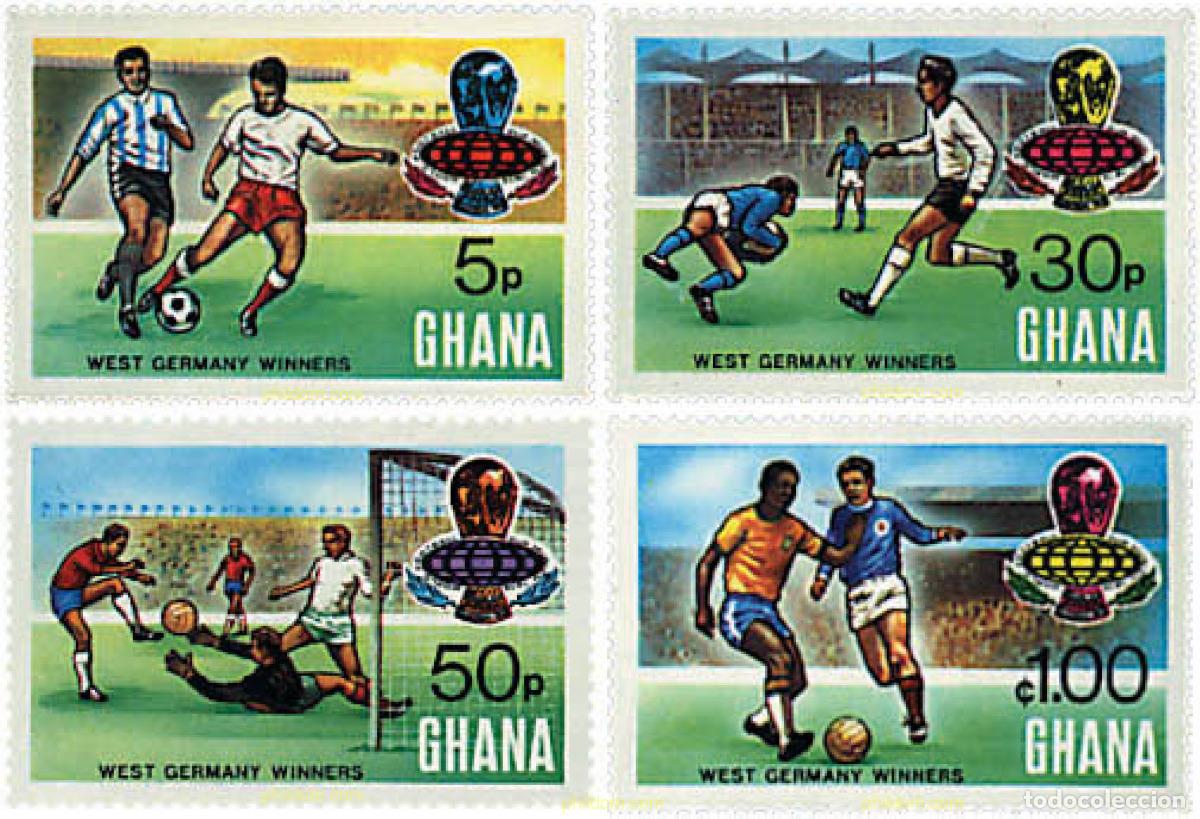 Sellos: 79696 MNH GHANA 1974 COPA DEL MUNDO DE FUTBOL. ALEMANIA-74