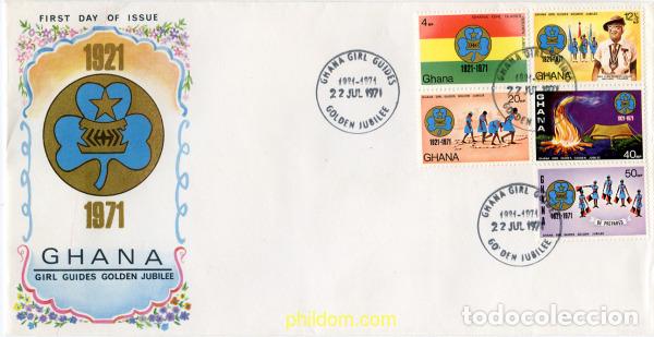 Sellos: 265709 MNH GHANA 1971 50 ANIVERSARIO DEL ESCULTISMO FEMENINO EN GHANA