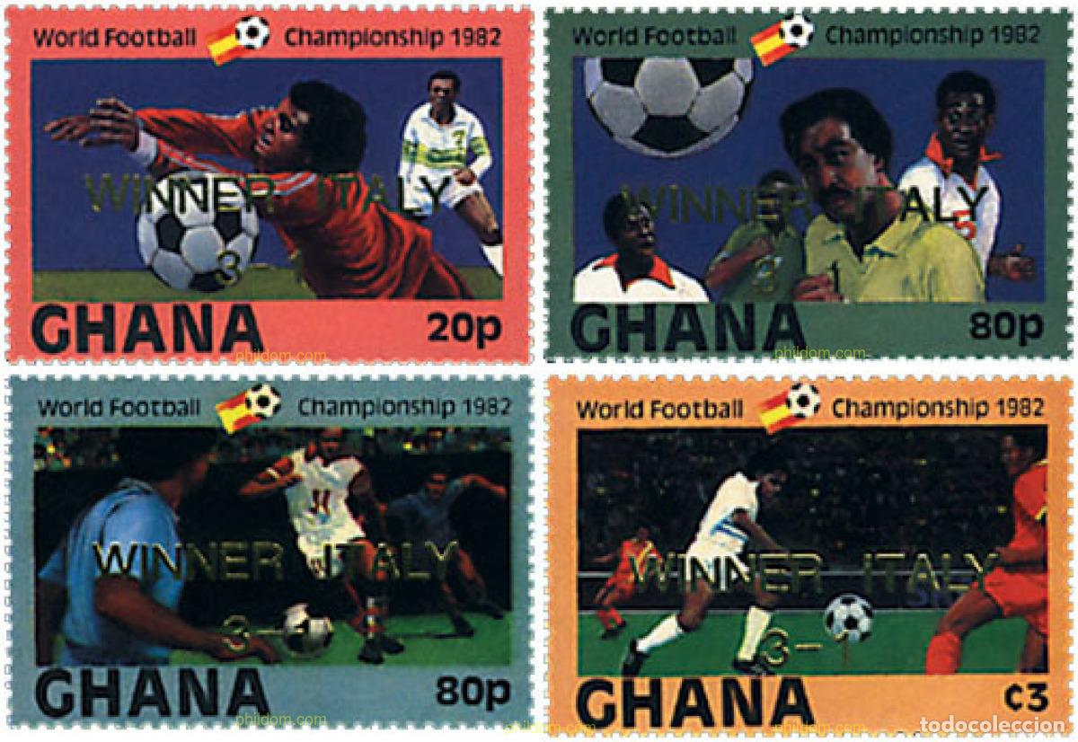 Sellos: 211315 MNH GHANA 1983 COPA DEL MUNDO DE FUTBOL. ESPA&Ntilde;A-82. VENCEDORES