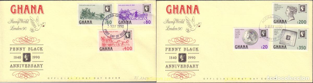Sellos: 372389 MNH GHANA 1990 150 ANIVERSARIO DEL PRIMER SELLO
