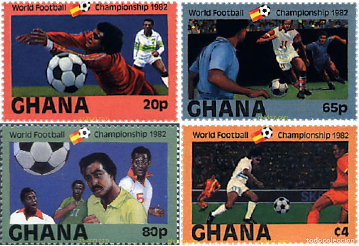 Sellos: 272237 MNH GHANA 1982 COPA DEL MUNDO DE FUTBOL. ESPA&Ntilde;A-82
