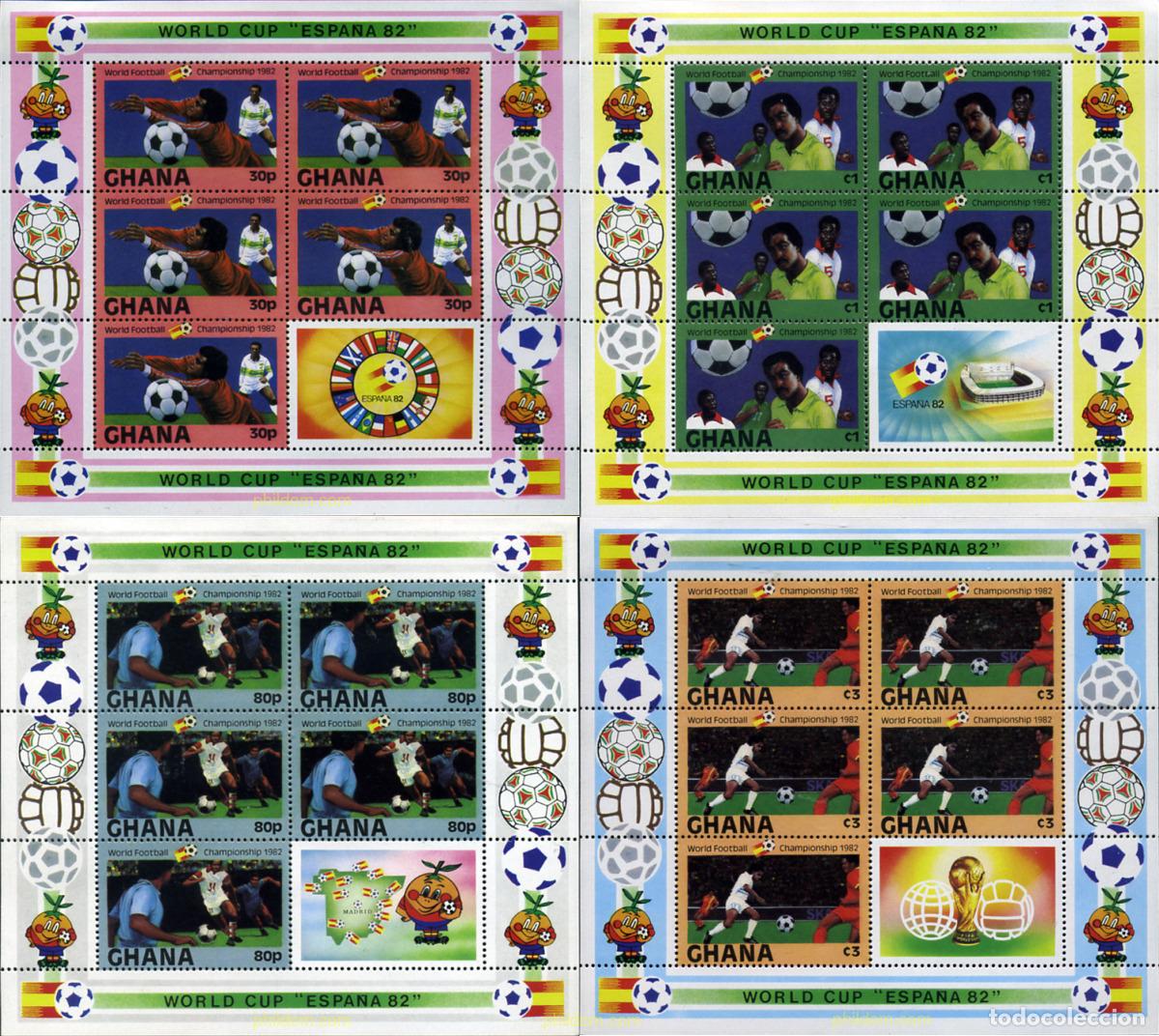 Sellos: 317297 MNH GHANA 1982 COPA DEL MUNDO DE FUTBOL. ESPA&Ntilde;A-82