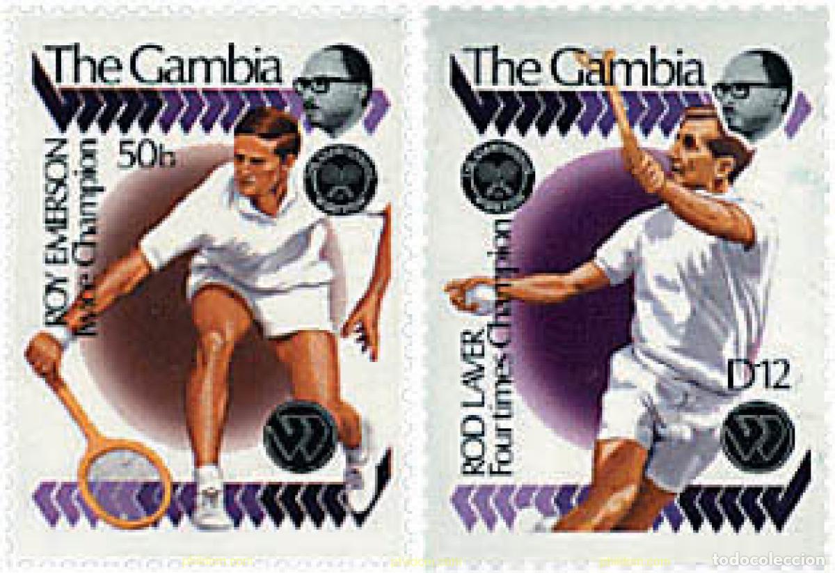 Sellos: 316828 MNH GAMBIA 1990 GRANDES CAMPEONES DE TENIS DE WIMBLEDON