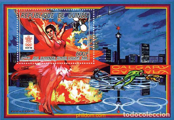 Sellos: 70822 MNH GUINEA 1987 15 JUEGOS OLIMPICOS INVIERNO CALGARY 1988