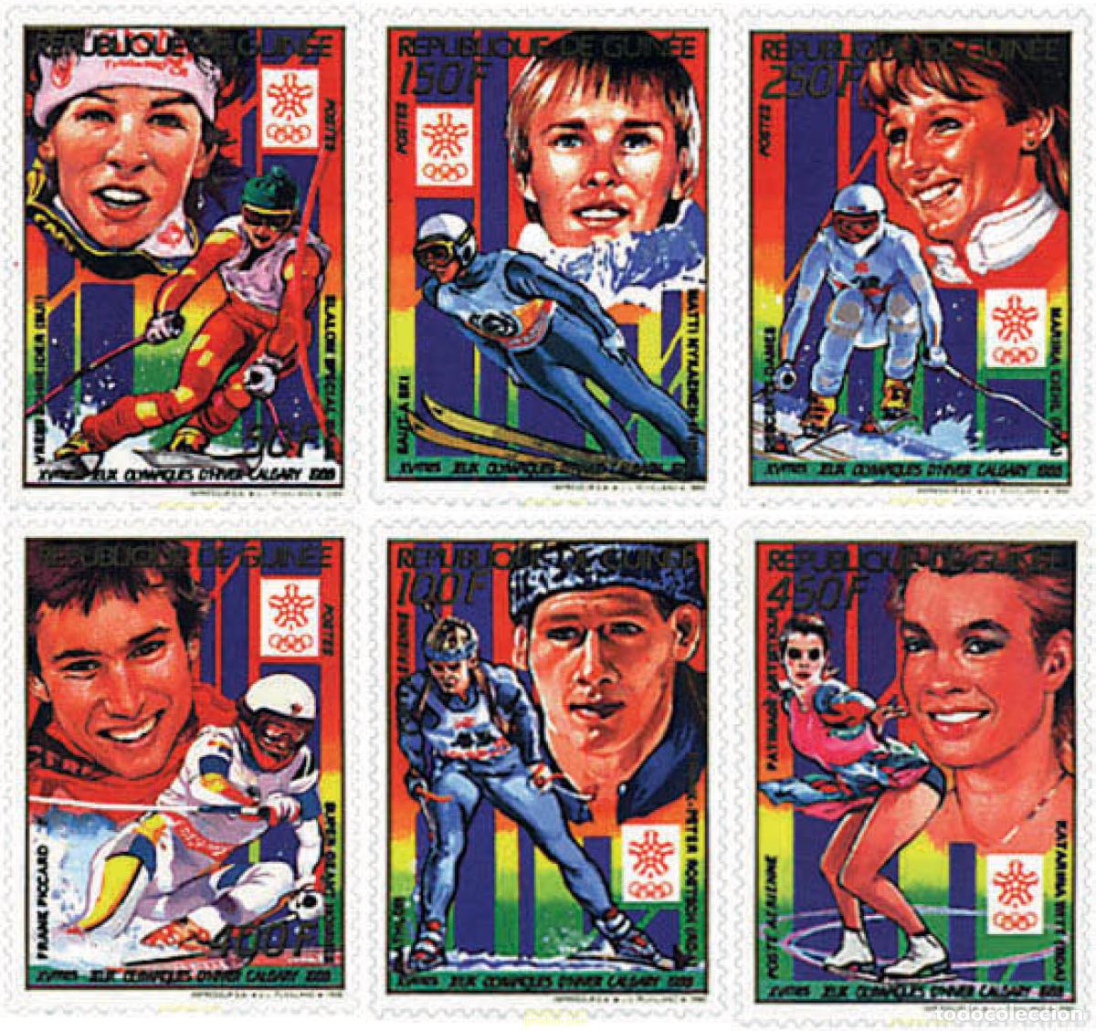 Sellos: 72471 MNH GUINEA 1988 MEDALLISTAS DE LOS 15 JUEGOS OLIMPICOS DE INVIERNO. CALGARY 1988