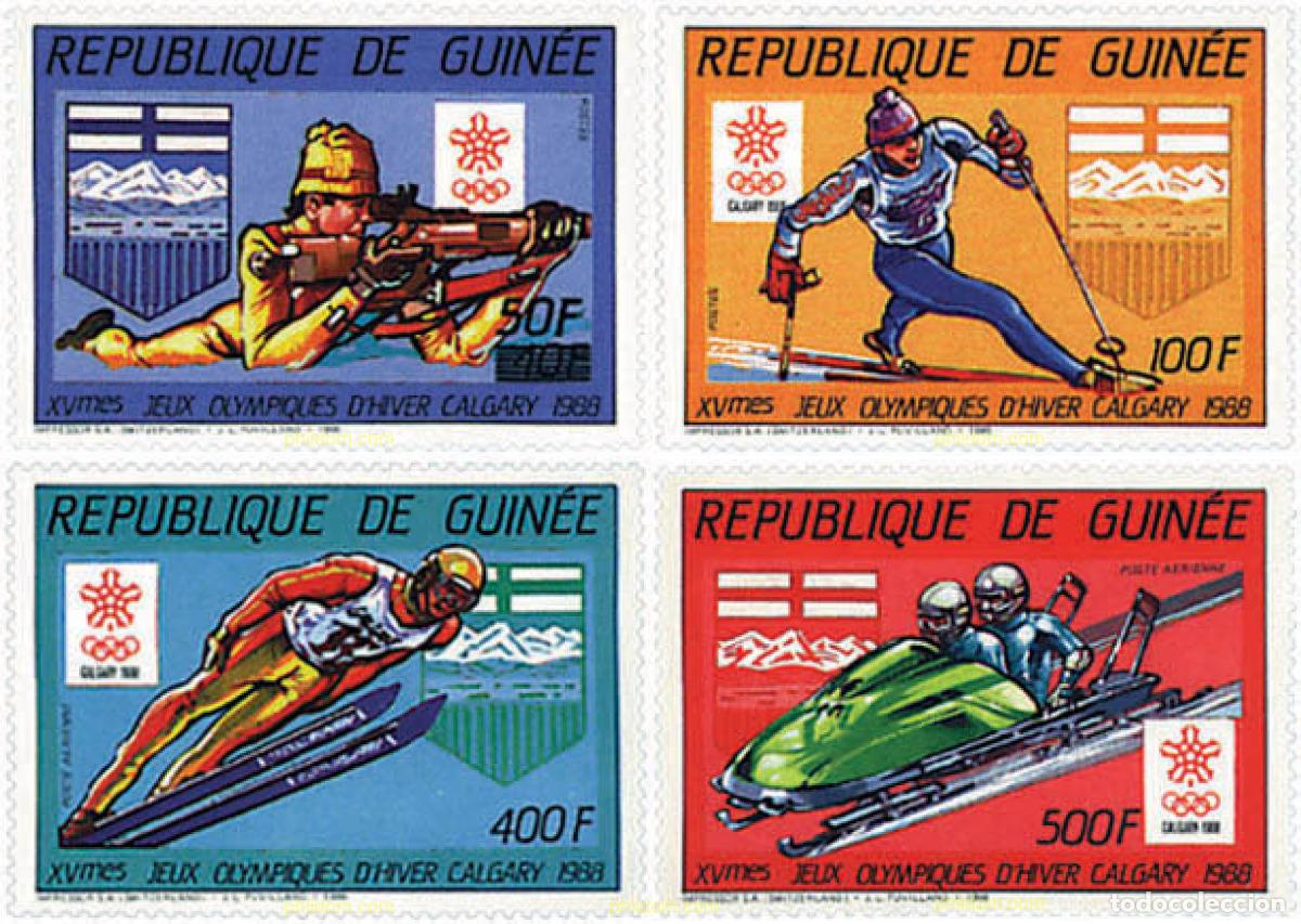 Sellos: 362696 MNH GUINEA 1987 15 JUEGOS OLIMPICOS INVIERNO CALGARY 1988
