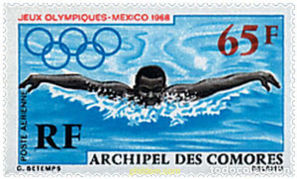 Sellos: 73015 MNH COMORES 1969 19 JUEGOS OLIMPICOS VERANO MEXICO 1968