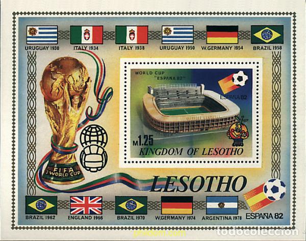 Sellos: 49872 MNH LESOTHO 1982 COPA DEL MUNDO DE FUTBOL. ESPA&Ntilde;A-82