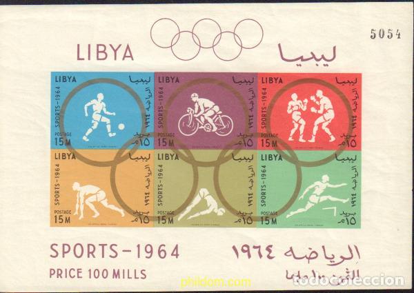Sellos: 370149 HINGED LIBIA 1964 18 JUEGOS OLIMPICOS VERANO TOKIO 1964