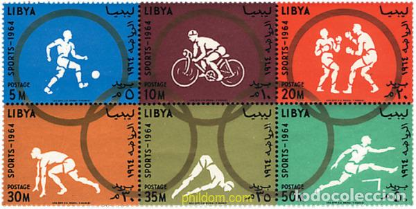 Sellos: 231997 HINGED LIBIA 1964 18 JUEGOS OLIMPICOS VERANO TOKIO 1964