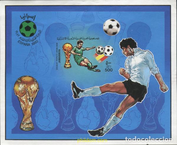 Sellos: 648091 MNH LIBIA 1982 COPA DEL MUNDO DE FUTBOL. ESPA&Ntilde;A-82