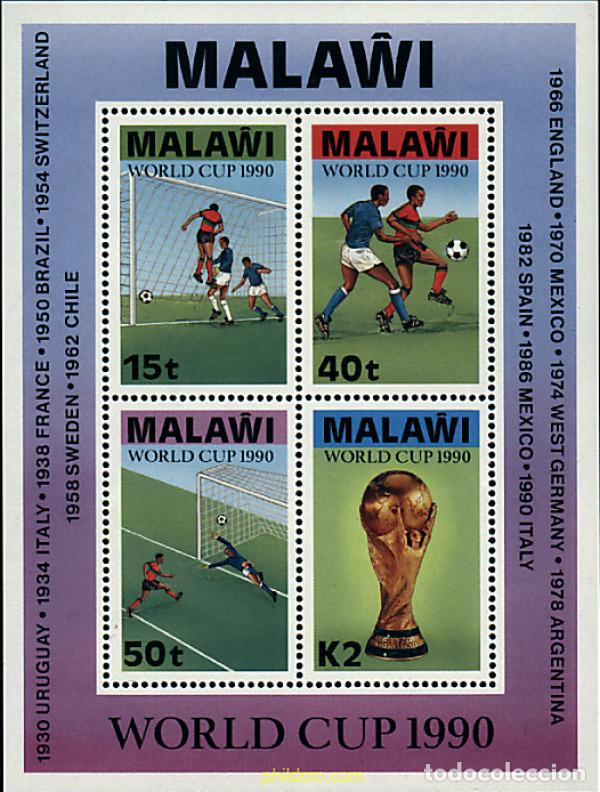 Sellos: 31596 MNH MALAWI 1990 COPA DEL MUNDO DE FUTBOL. ITALIA-90