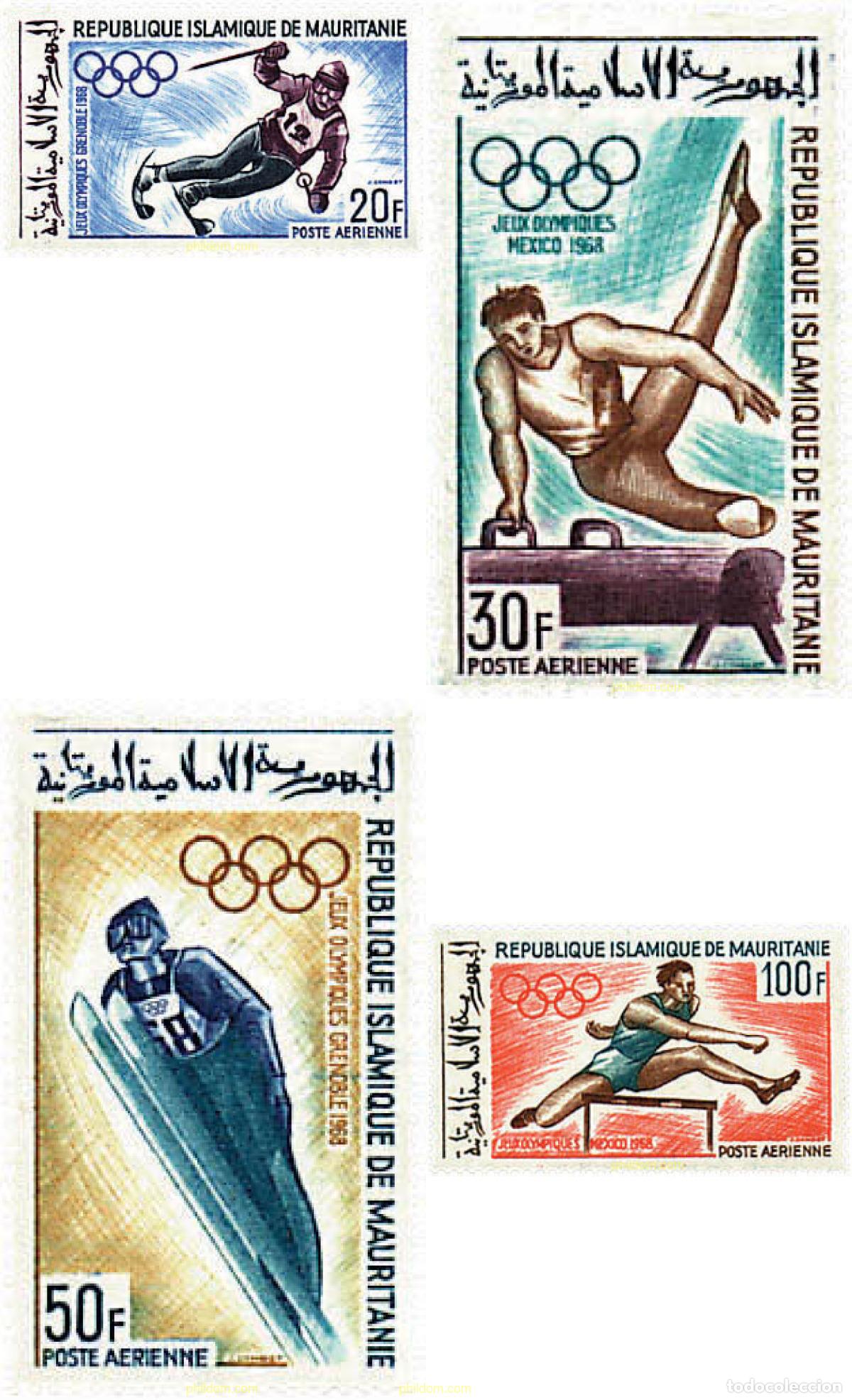 Sellos: 71327 MNH MAURITANIA 1968 19 JUEGOS OLIMPICOS VERANO MEXICO 1968 - 10 JUEGOS OLIMPICOS INVIERNO GRE