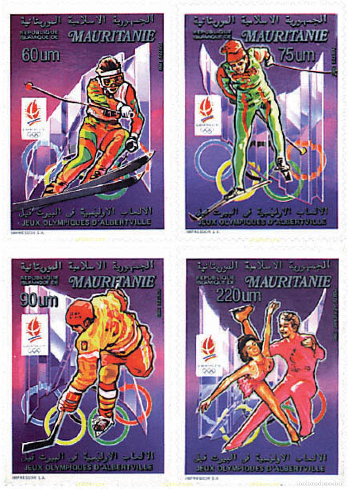 Sellos: 71331 MNH MAURITANIA 1990 16 JUEGOS OLIMPICOS INVIERNO ALBERTVILLE 1992