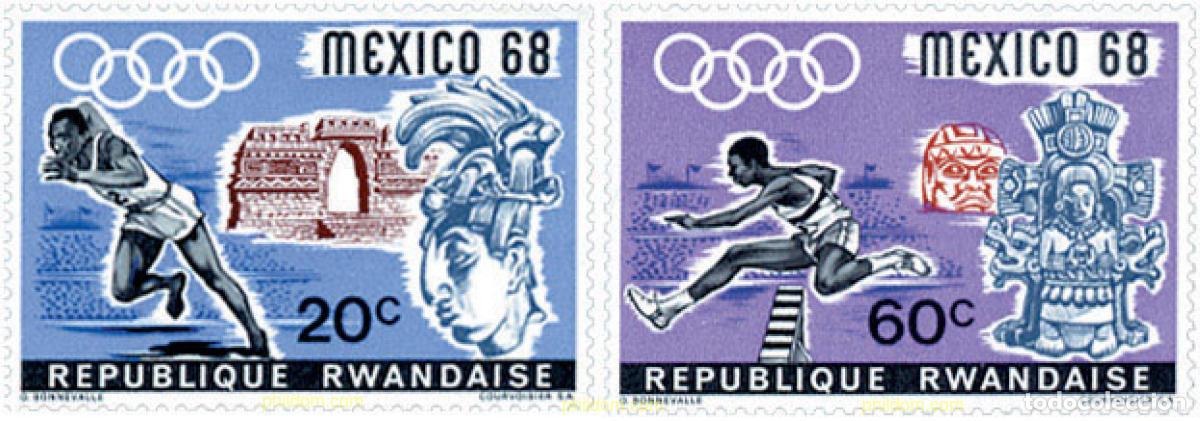 Sellos: 615124 MNH RUANDA 1968 19 JUEGOS OLIMPICOS VERANO MEXICO 1968