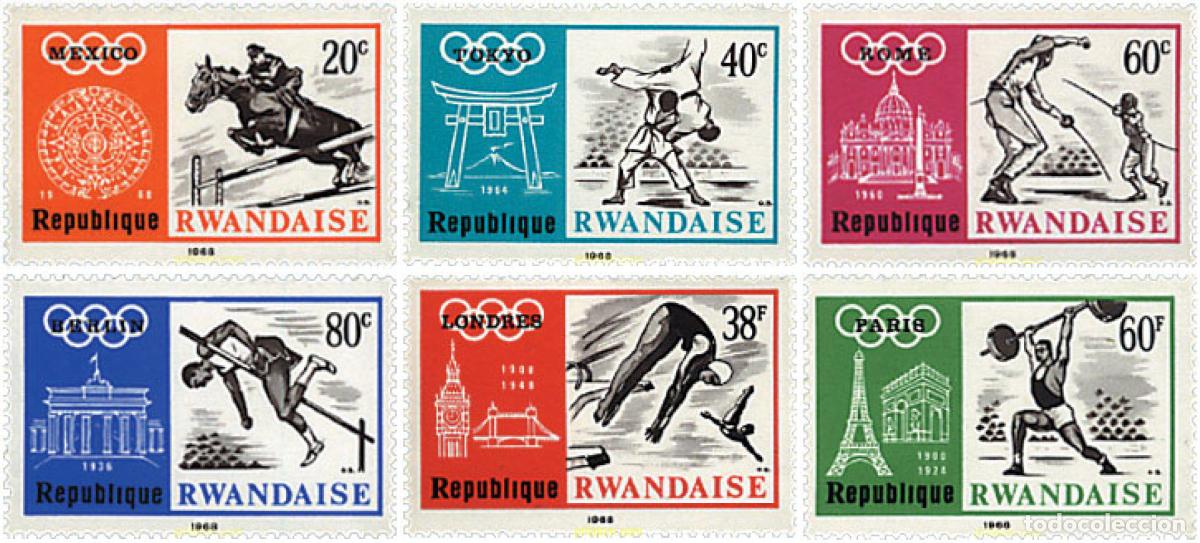 Sellos: 80271 MNH RUANDA 1968 19 JUEGOS OLIMPICOS VERANO MEXICO 1968