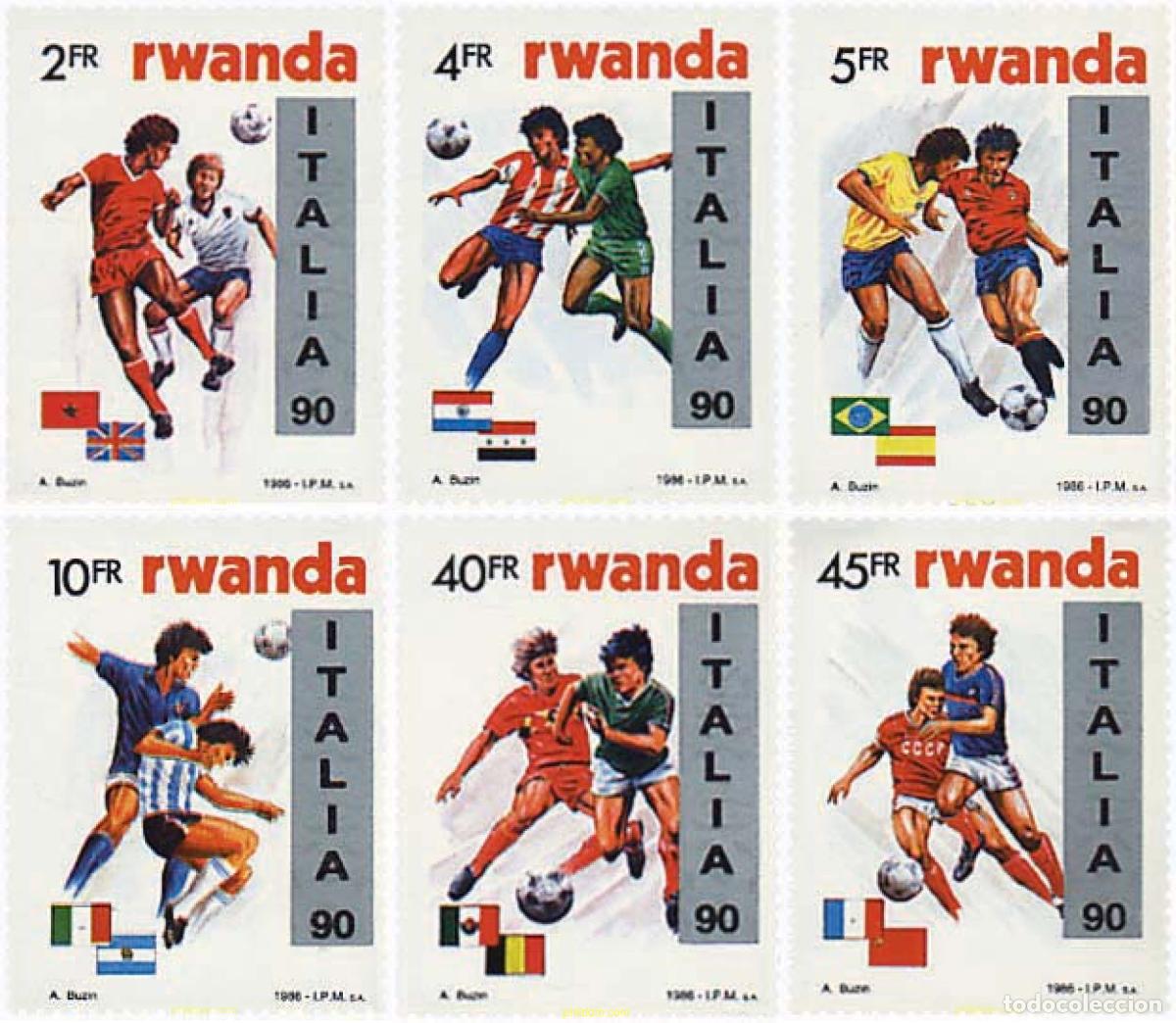 Sellos: 79402 MNH RUANDA 1990 COPA DEL MUNDO DE FUTBOL. ITALIA-90